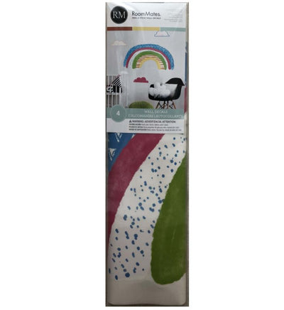Pattern Rainbow Peel and Stick Wall Decals | Removable Repositionable Stickers | Easy Damage-Free Wall Art for Kids Bedroom Nursery Playroom