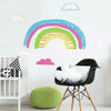 Pattern Rainbow Peel and Stick Wall Decals | Removable Repositionable Stickers | Easy Damage-Free Wall Art for Kids Bedroom Nursery Playroom