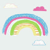 Pattern Rainbow Peel and Stick Wall Decals | Removable Repositionable Stickers | Easy Damage-Free Wall Art for Kids Bedroom Nursery Playroom