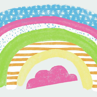Pattern Rainbow Peel and Stick Wall Decals | Removable Repositionable Stickers | Easy Damage-Free Wall Art for Kids Bedroom Nursery Playroom