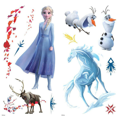 Frozen 2 Peel and Stick Wall Decals | Removable Repositionable Stickers | Easy Damage-Free Wall Art for Kids Bedroom Nursery Playroom