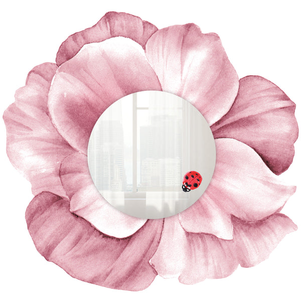 Floral Peel and Stick Wall Mirror Decals | Removable Shatter-Resistant Mirror Stickers | Easy Apply Damage-Free Decor for Bedroom Living Room