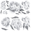 Black Peonies Peel and Stick Wall Decals | Removable Repositionable Stickers | Easy Damage-Free Wall Art for Kids Bedroom Nursery Playroom