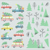 Retro Christmas Cars Peel and Stick Wall Decals | 47 Decals | Removable Repositionable Stickers | Easy Damage-Free Wall Art for Kids Bedroom Nursery Playroom