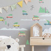 Retro Christmas Cars Peel and Stick Wall Decals | 47 Decals | Removable Repositionable Stickers | Easy Damage-Free Wall Art for Kids Bedroom Nursery Playroom