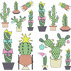 Christmas Cacti Peel and Stick Wall Decals | 27 Decals | Removable Repositionable Stickers | Easy Damage-Free Wall Art for Kids Bedroom Nursery Playroom