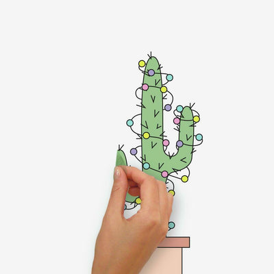 Christmas Cacti Peel and Stick Wall Decals | 27 Decals | Removable Repositionable Stickers | Easy Damage-Free Wall Art for Kids Bedroom Nursery Playroom