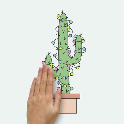 Christmas Cacti Peel and Stick Wall Decals | 27 Decals | Removable Repositionable Stickers | Easy Damage-Free Wall Art for Kids Bedroom Nursery Playroom