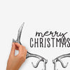 Merry Christmas Reindeer Antlers Peel and Stick Wall Decals | 4 Decals | Removable Repositionable Stickers | Easy Damage-Free Wall Art for Kids Bedroom Nursery Playroom