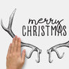 Merry Christmas Reindeer Antlers Peel and Stick Wall Decals | 4 Decals | Removable Repositionable Stickers | Easy Damage-Free Wall Art for Kids Bedroom Nursery Playroom