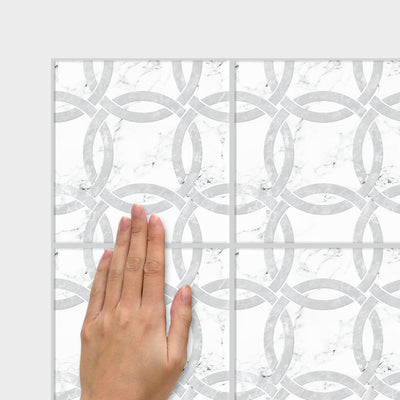 Interlocking Circle Tile Backsplash Wakk Peel and Stick Wall Decals | Removable Repositionable Stickers | Easy Damage-Free Wall Art for Kids Bedroom Nursery Playroom