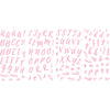 Pink Brush Script Alphabet Peel and Stick Wall Decals | Removable Repositionable Stickers | Easy Damage-Free Wall Art for Kids Bedroom Nursery Playroom