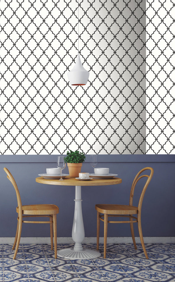 Modern Trellis Peel and Stick Wallpaper | Removable Self-Adhesive Wall Covering | Easy Apply Damage-Free Decor for Bedroom Living Room Accent Wall