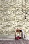 Natural Stacked Stone Peel and Stick Wallpaper | Removable Self-Adhesive Wall Covering | Easy Apply Damage-Free Decor for Bedroom Living Room Accent Wall