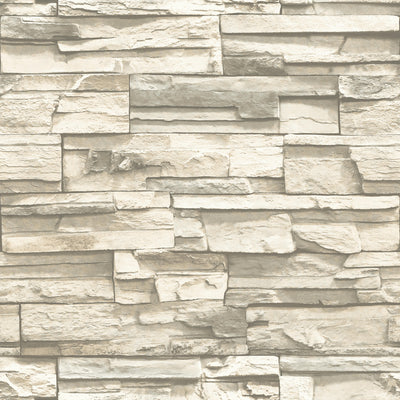 RoomMates Natural Stacked Stone Peel and Stick Wallpaper Removable Self-Adhesive Wall Covering Easy Apply Damage-Free Decor