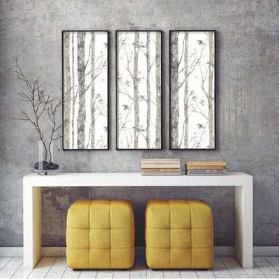 Birch Trees Peel and Stick Wallpaper | Removable Self-Adhesive Wall Covering | Easy Apply Damage-Free Decor for Bedroom Living Room Accent Wall