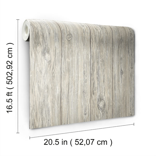 Mushroom Wood Grey Peel and Stick Wallpaper | Removable Self-Adhesive Wall Covering | Easy Apply Damage-Free Decor for Bedroom Living Room Accent Wall