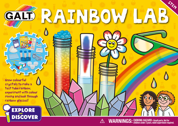 🌈 Galt Rainbow Lab - Fun STEM Science Kit for Kids | Create Colorful Crystal Rainbows & Experiment with Light & Mixing | Educational & Creative Play