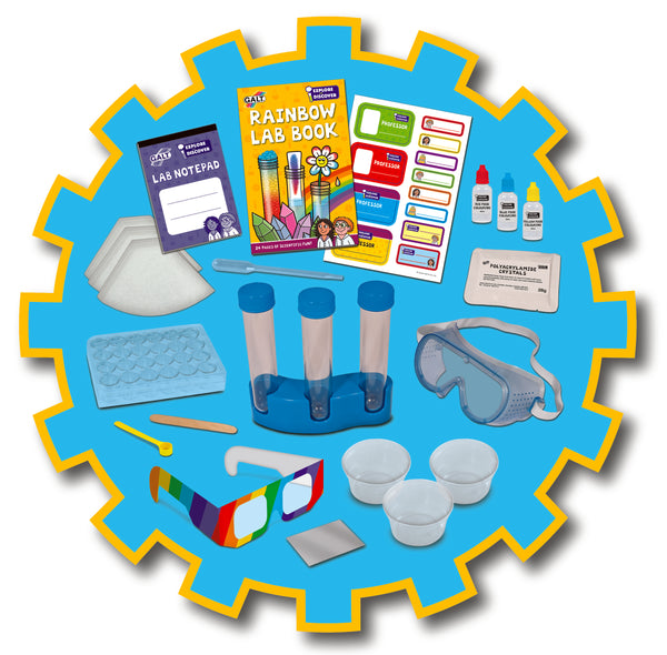 🌈 Galt Rainbow Lab - Fun STEM Science Kit for Kids | Create Colorful Crystal Rainbows & Experiment with Light & Mixing | Educational & Creative Play