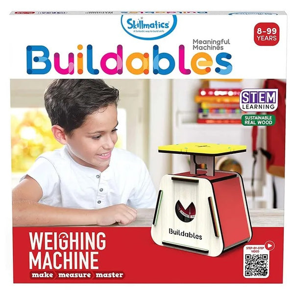 Buildables Weighing Machine STEM Building Kit | Real Wooden Working Model with Springs | Educational Science Construction Toy for Kids | Ages 8 and Up