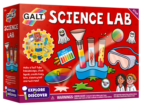 Galt Science Lab Kit - Fun STEM Experiments for Kids - Make Lava, Bouncy Balls & Test Tube Kaleidoscope - Explore & Discover Hands-On Learning