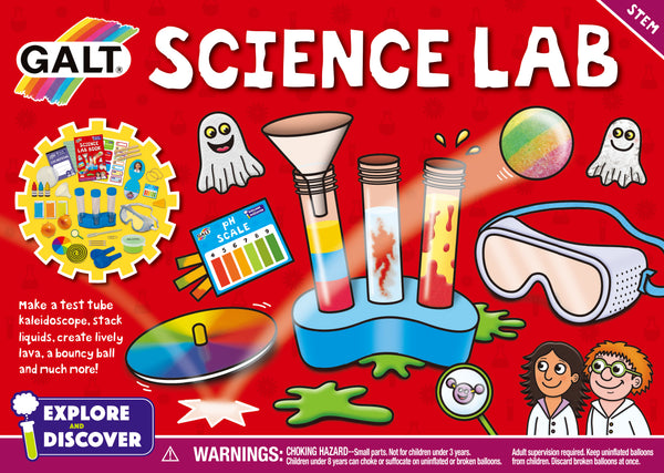 Galt Science Lab Kit - Fun STEM Experiments for Kids - Make Lava, Bouncy Balls & Test Tube Kaleidoscope - Explore & Discover Hands-On Learning
