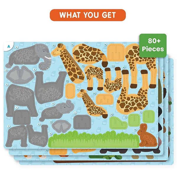 My World Amazing Animals STEM Building Playset | Build Imagine and Pretend Play Kit for Kids | Creative Educational Construction Toy for Boys Girls | 3-7 Years