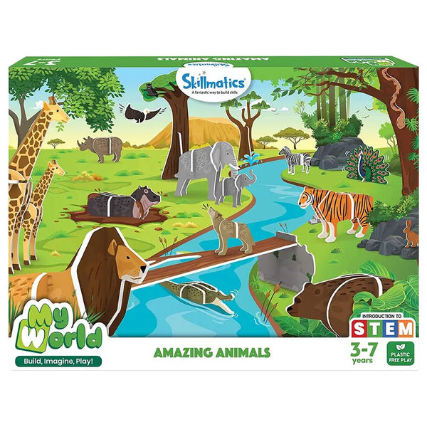 My World Amazing Animals STEM Building Playset | Build Imagine and Pretend Play Kit for Kids | Creative Educational Construction Toy for Boys Girls | 3-7 Years