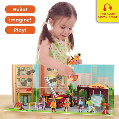 My World Firefighters to the Rescue STEM Building Playset | Build Imagine and Pretend Play Rescue Kit for Kids | Creative Educational Construction Toy | 3-7 Years