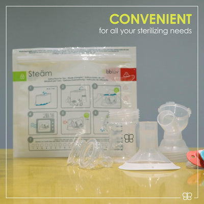 bblüv – Steäm - Microwave Baby Bottle Cleaner by Steam, 120 Uses Per Pack, Reusable, BPA-Free, Baby Bottle Cleaner, Quick and Easy