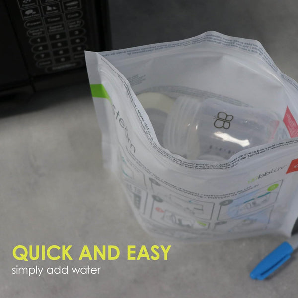 bblüv – Steäm - Microwave Baby Bottle Cleaner by Steam, 120 Uses Per Pack, Reusable, BPA-Free, Baby Bottle Cleaner, Quick and Easy