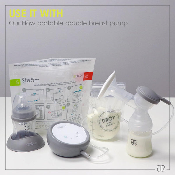 bblüv – Steäm - Microwave Baby Bottle Cleaner by Steam, 120 Uses Per Pack, Reusable, BPA-Free, Baby Bottle Cleaner, Quick and Easy