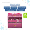 Kids Multi-Bin Toy Storage Organizer with Princess Crown Graphics | 3 Tiers 6 Bins in 3 Sizes | Engineered Wood Fabric Build | Girls Playroom Bedroom Furniture | 3 Years+