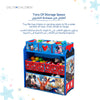 Kids Multi-Bin Toy Storage Organizer with Mickey Mouse Graphics | Engineered Wood Frame with Fabric Bins | Boys Playroom Bedroom Nursery Organization | Easy Assembly | 3 Years+