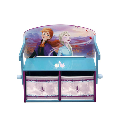 Kids Convertible Activity Bench Storage Desk with Frozen 2 Elsa Anna Graphics | Engineered Wood Fabric Build | Holds 22.67 KG | Playroom Bedroom Furniture | 3 Years+