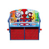 Kids Activity Bench with Storage 67.3 × 57.8 × 36.2 CM | 2 In 1 Spidey Desk & Bench | Toy Storage Bins | Wooden Play Study Furniture | For Children 3 Years+