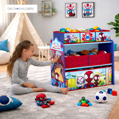 Delta Children - Spidey And Friends 6 Store Bin Toy Storage Organizer - Red
