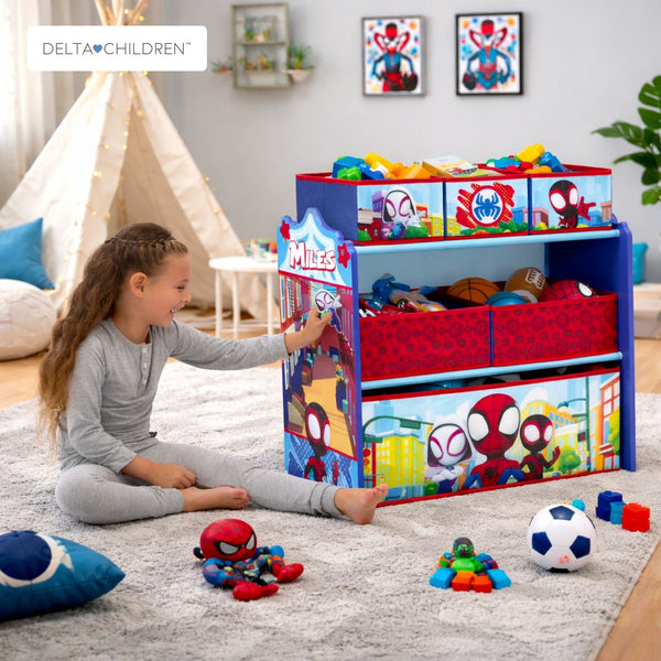 Delta Children - Spidey And Friends 6 Store Bin Toy Storage Organizer - Red