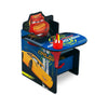 Kids Chair Desk with Storage Bin Disney Cars Lightning McQueen Graphics | Engineered Wood Fabric Build | Scratch-Resistant Study Table for Boys Playroom Bedroom | 3 Years+