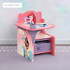 Kids Chair Desk with Storage Bin 52 × 58 × 59 CM | Princess Wooden Study Desk with Cup Holder | Pull Out Toy Organizer | Activity Craft Homework Furniture | For Children 3 Years+