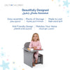 Kids Chair Desk in Grey with Storage and Cupholder | Large Work Surface | Engineered Wood Sturdy Build | Study Table for Boys Girls Playroom Bedroom Nursery | 3 Years+