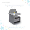 Kids Chair Desk in Grey with Storage and Cupholder | Large Work Surface | Engineered Wood Sturdy Build | Study Table for Boys Girls Playroom Bedroom Nursery | 3 Years+