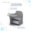Kids Chair Desk in Grey with Storage and Cupholder | Large Work Surface | Engineered Wood Sturdy Build | Study Table for Boys Girls Playroom Bedroom Nursery | 3 Years+
