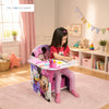 Kids Chair Desk with Storage Bin Minnie Mouse Pink Graphics | Engineered Wood Fabric Build | Scratch-Resistant Wipe-Clean Study Table for Girls Playroom Bedroom | 3 Years+