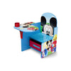 Kids Chair Desk with Storage Bin Mickey Mouse Graphics | Engineered Wood Fabric Build | Scratch-Resistant Wipe-Clean Study Table for Boys Playroom Bedroom Nursery | 3 Years+