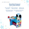 Kids Chair Desk with Storage Bin Mickey Mouse Graphics | Engineered Wood Fabric Build | Scratch-Resistant Wipe-Clean Study Table for Boys Playroom Bedroom Nursery | 3 Years+