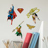 Justice League Peel and Stick Wall Decals | 9 Decals | Removable Repositionable Stickers | Easy Damage-Free Wall Art for Kids Bedroom Nursery Playroom
