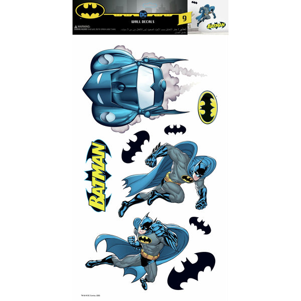 Batman Peel and Stick Wall Decals | 9 Decals | Removable Repositionable Stickers | Easy Damage-Free Wall Art for Kids Bedroom Nursery Playroom
