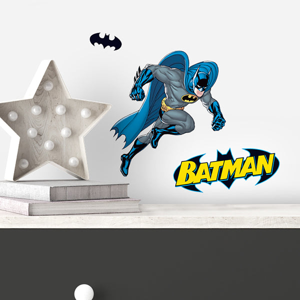 Batman Peel and Stick Wall Decals | 9 Decals | Removable Repositionable Stickers | Easy Damage-Free Wall Art for Kids Bedroom Nursery Playroom