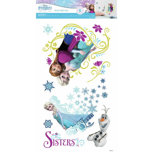 Frozen (L 23 X H 45.2 Cms) Peel and Stick Wall Decals | 8 Decals | Removable Repositionable Stickers | Easy Damage-Free Wall Art for Kids Bedroom Nursery Playroom